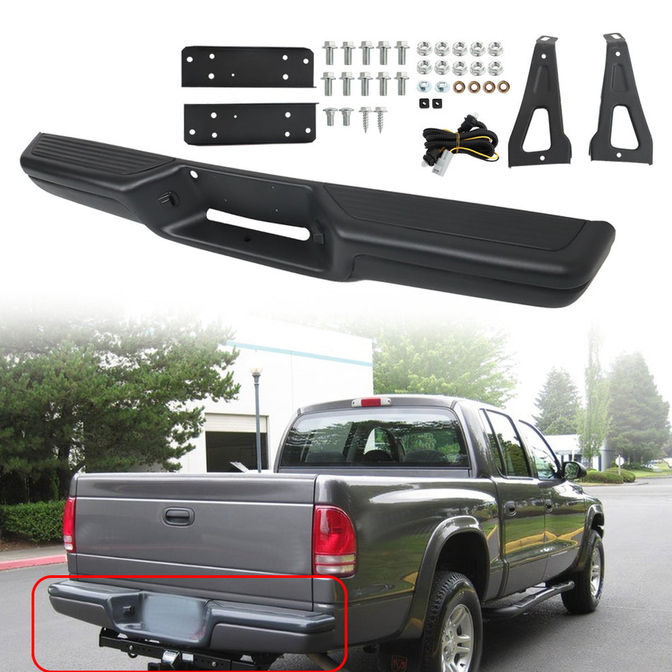 Labwork Rear Step Bumper Assembly For Dodge Dakota 1997 98-2004 Black W/ Bracket