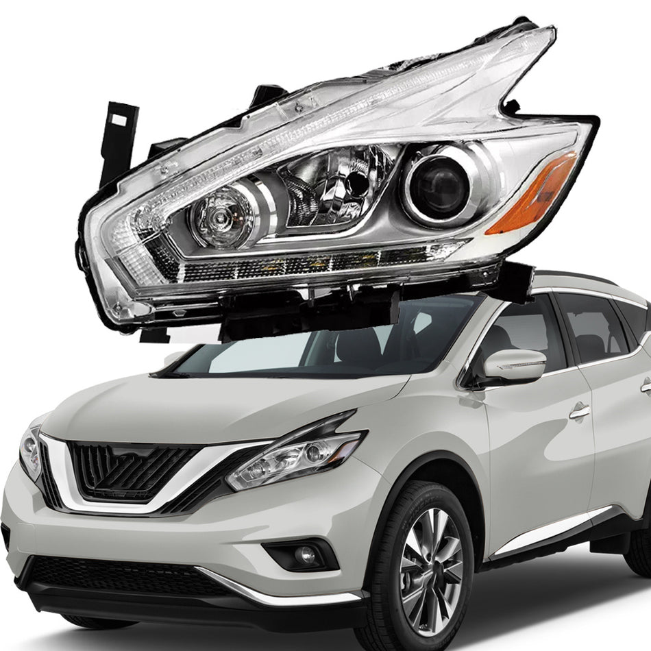 Labwork Left Side Headlight For 2017 Nissan Murano Halogen w/LED DRL Projector