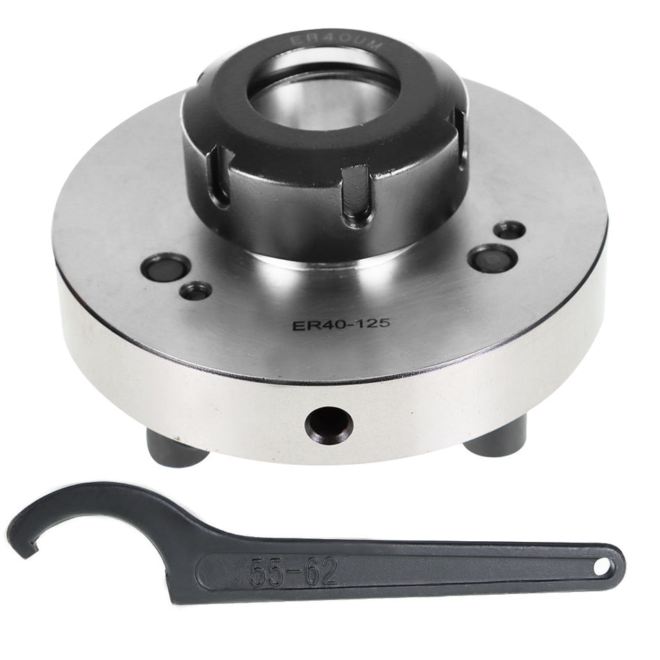 ER40 Collet Chuck 125mm Diameter Compact Lathe Tool Stud 5/8" Fit Milling US