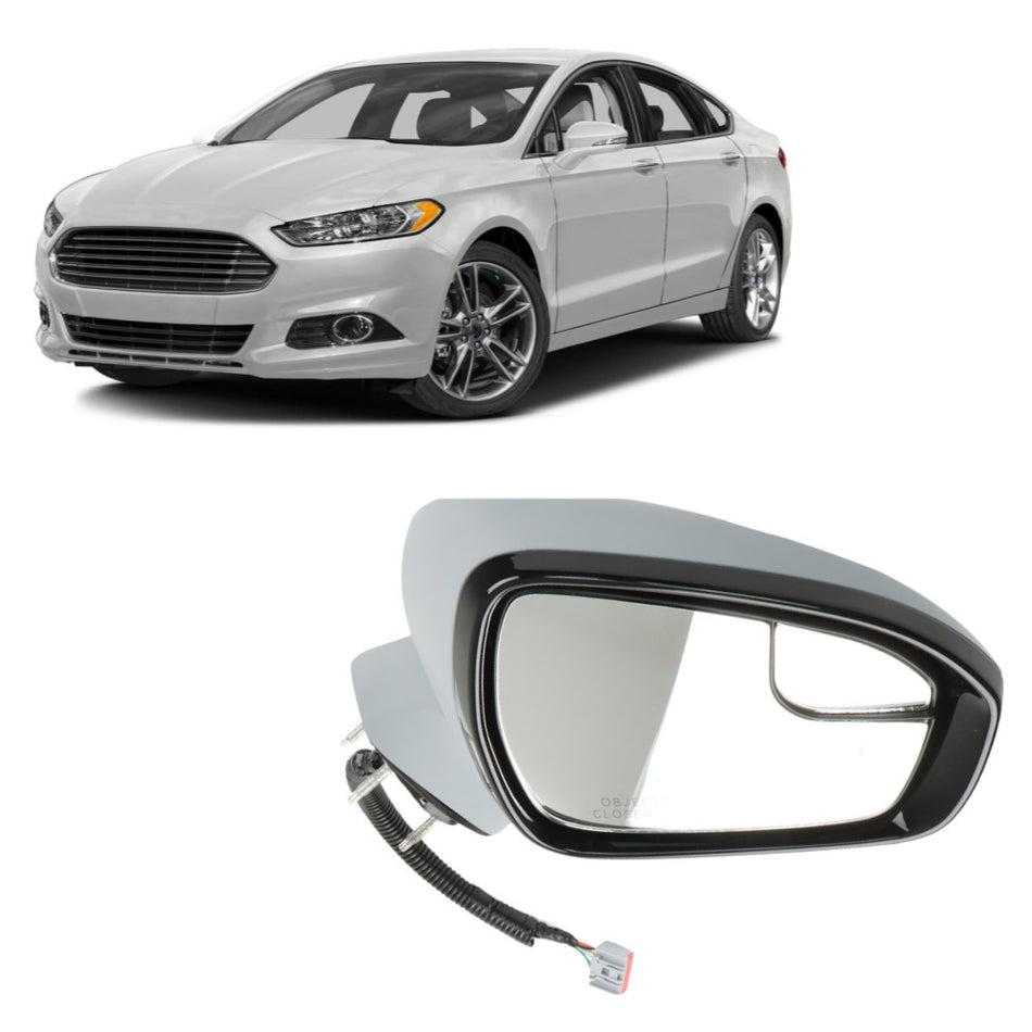 Labwork Right Side Power Mirror For 2013-2016 Ford Fusion Manual Fold Paintable