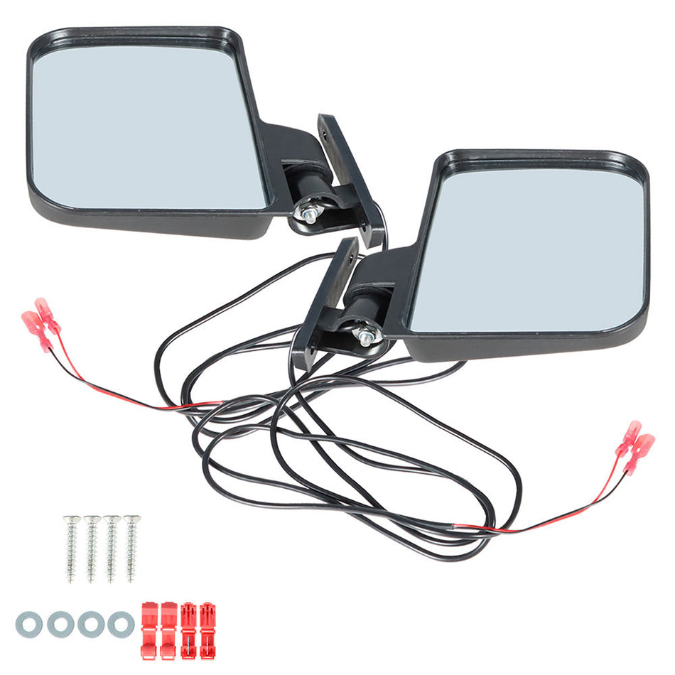 12 Volt Golf Cart LED Turn Signal Side Mirrors for Ezgo Yamaha Club Car Mirrors