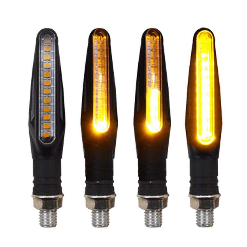 4x Motorcycle 12 LED Turn Signal Light Indicator Blinker Lamp Amber NEW