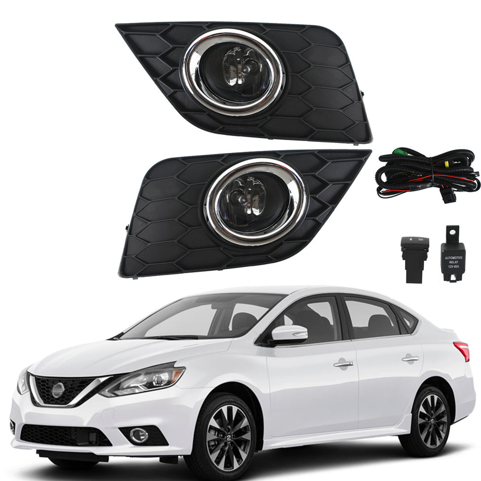 Labwork Right+Left Bumper Fog Lights For Nissan Sentra 2016-2019 Wiring Switch