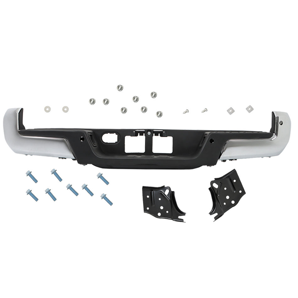 Labwork Rear Bumper Assembly Chrome For Toyota Tacoma 2016-2023 W/ Sensor Holes
