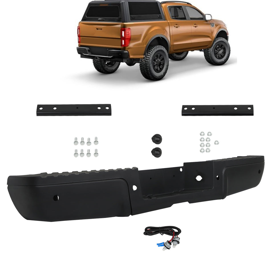 labwork Black Rear Step Bumper Assembly Replacement for F-250 2008 - 2016 with Park Assist Sensor Holes