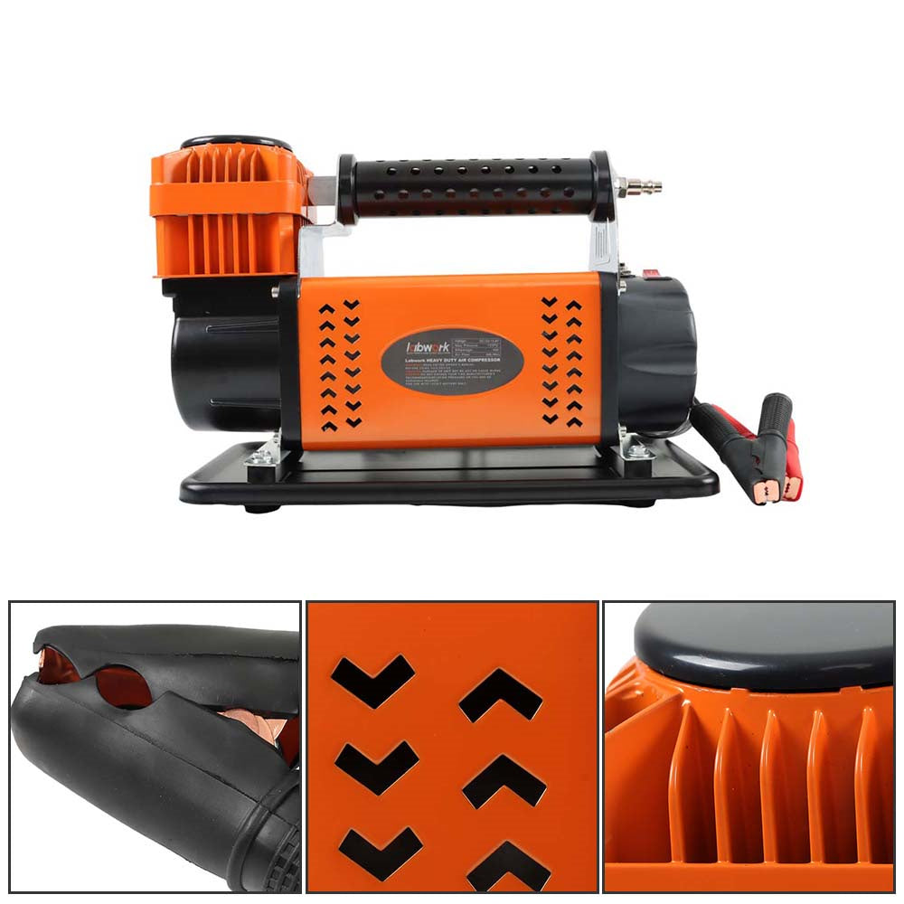 Labwork Heavy Duty Portable Air Compressor Car Tire Inflator Electric Pump Auto
