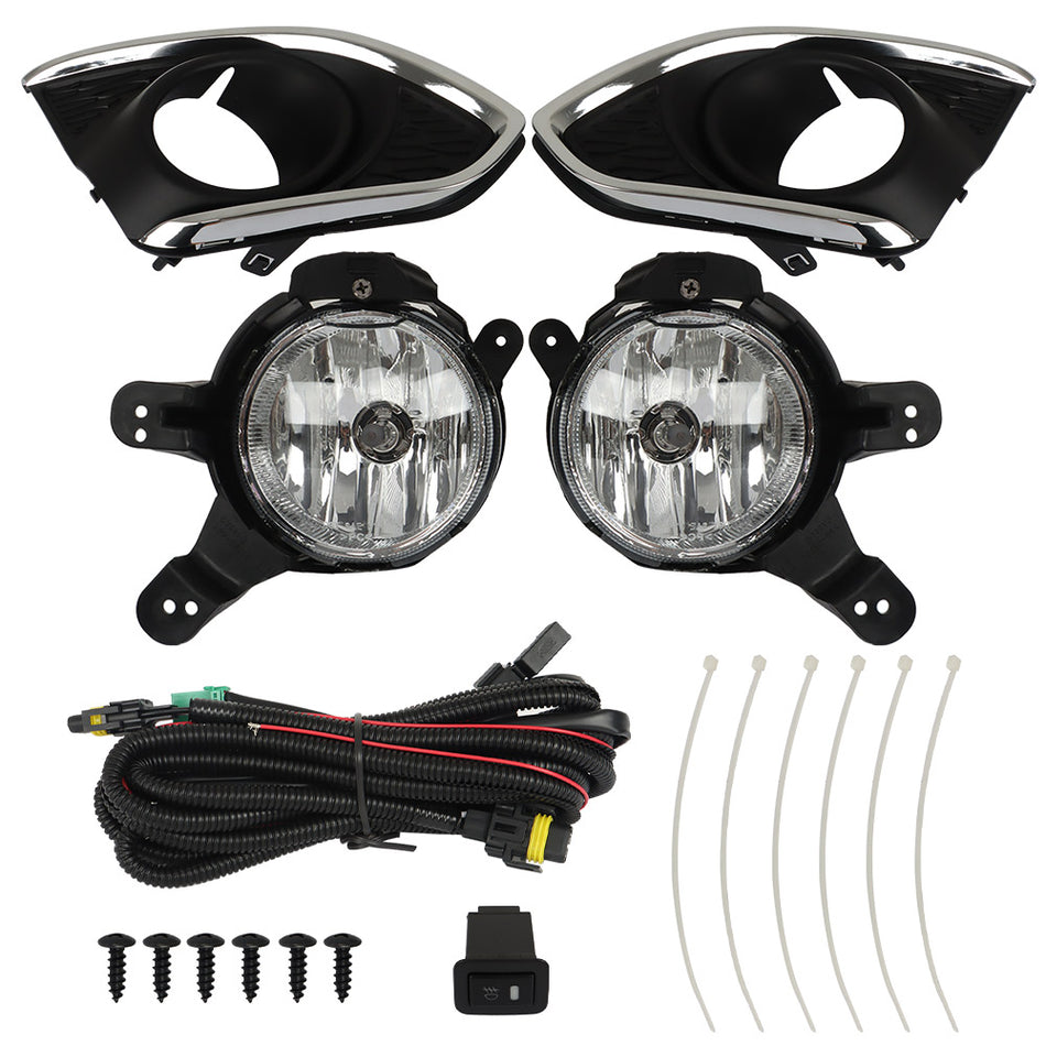 For 2013-2015 Chevy Spark Fog Lights Left+Right Side Bumper Driving Lamps Black