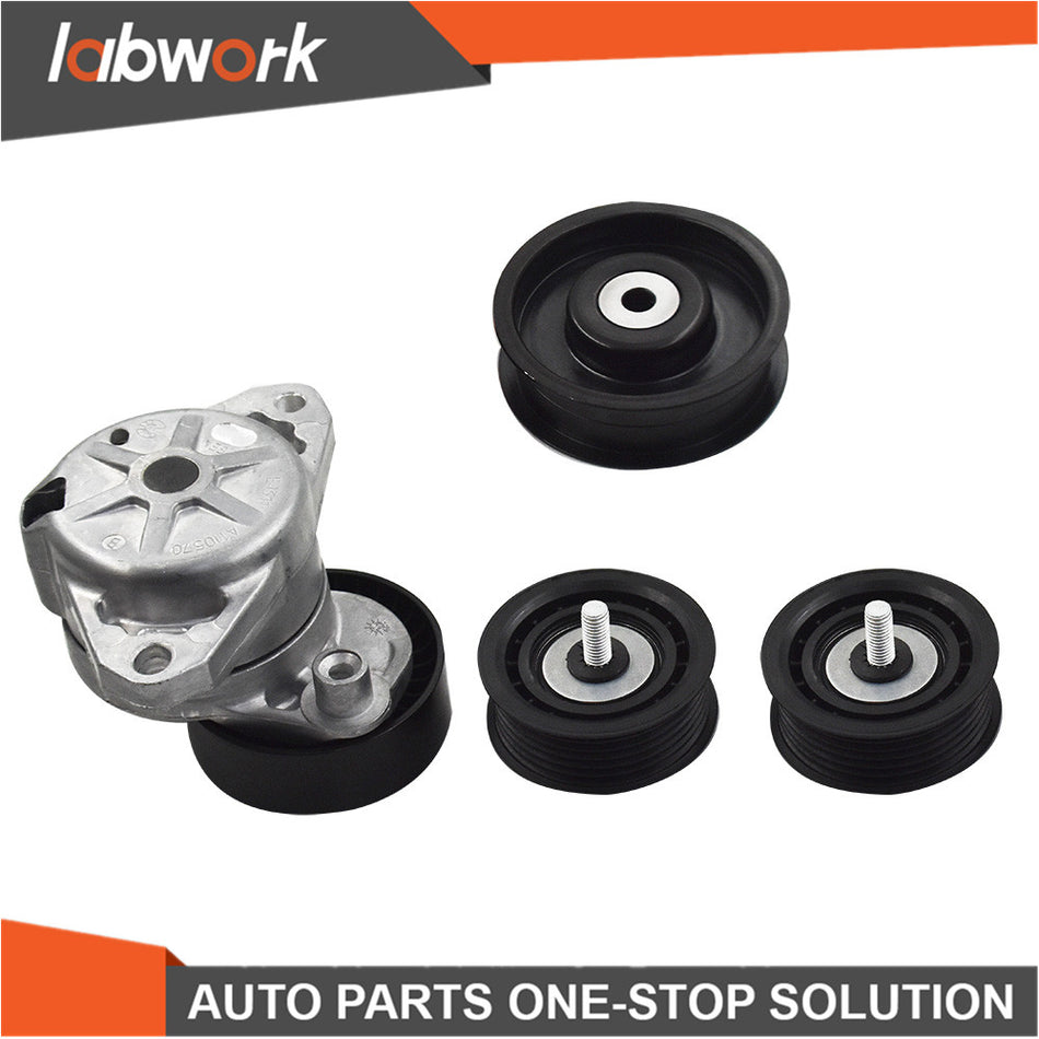Labwork Belt Tensioner w/Pulley+Idler Pulley For 05-12 Mercedes C300 C350 E350