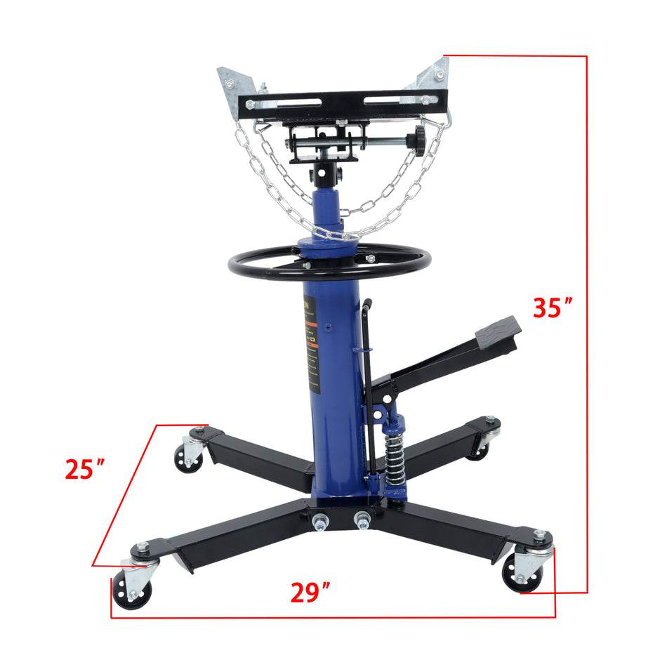 Hydraulic Transmission Jack 1322-1660 LBS with Foot Pedal & Swivel Wheel