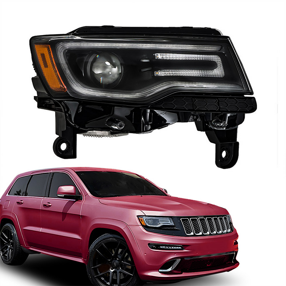 Labwork Right Headlight Headlamp For 2014-2015 Jeep Grand Cherokee HID Black RH