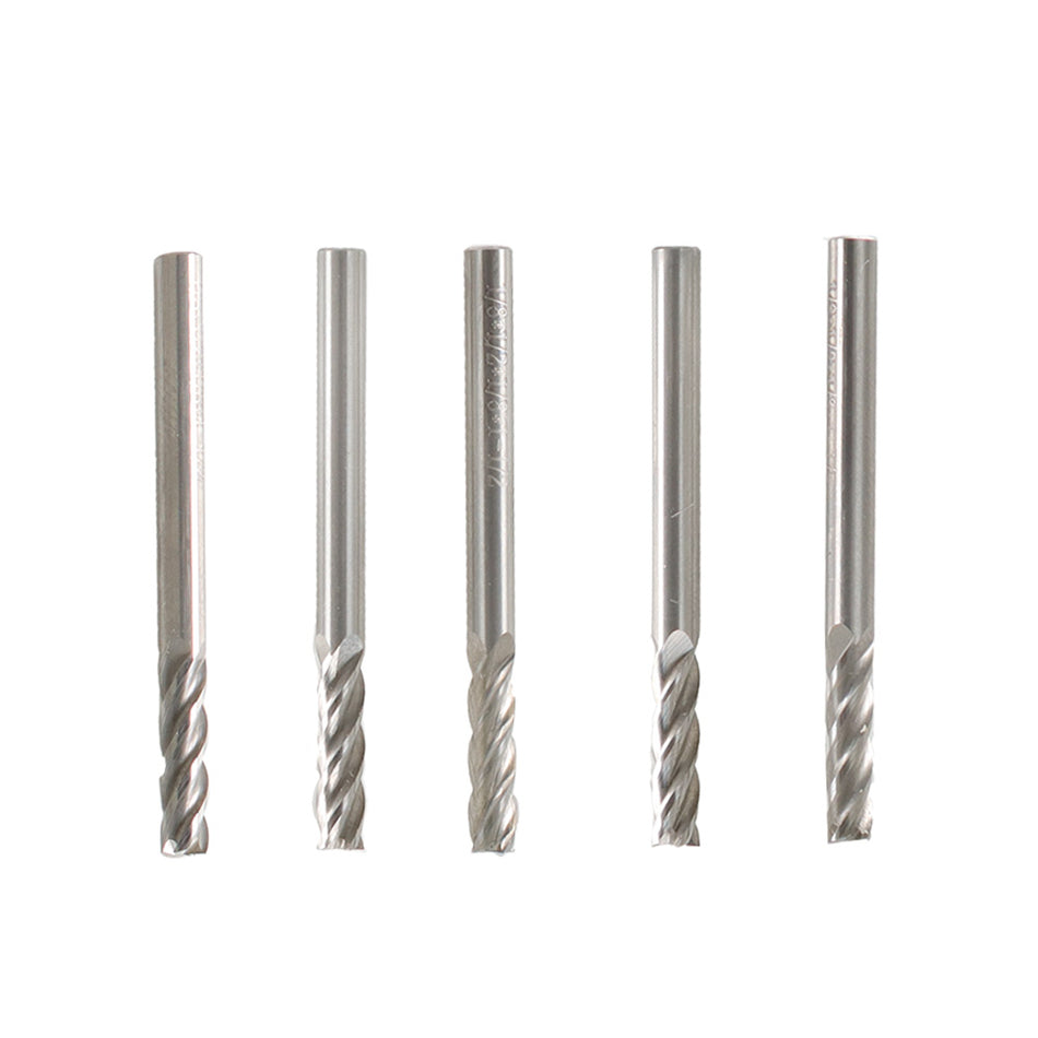 5Pcs 4 Flutes Carbide End Mill 1/8" Shank 1/2" Length Cut 1-1/2" Overall Lengt