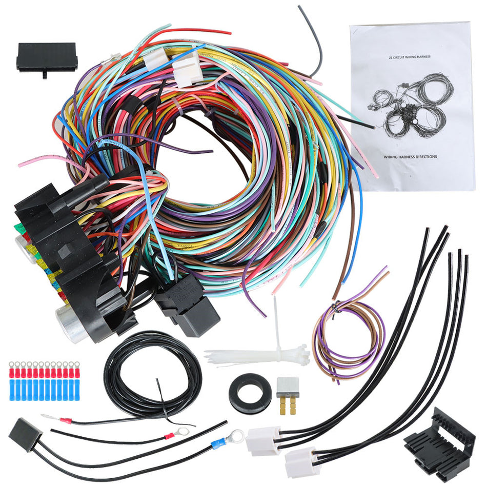 Labwork Universal 21 Circuit Wiring Harness For Chevrolet Ford Jeep Hotrods