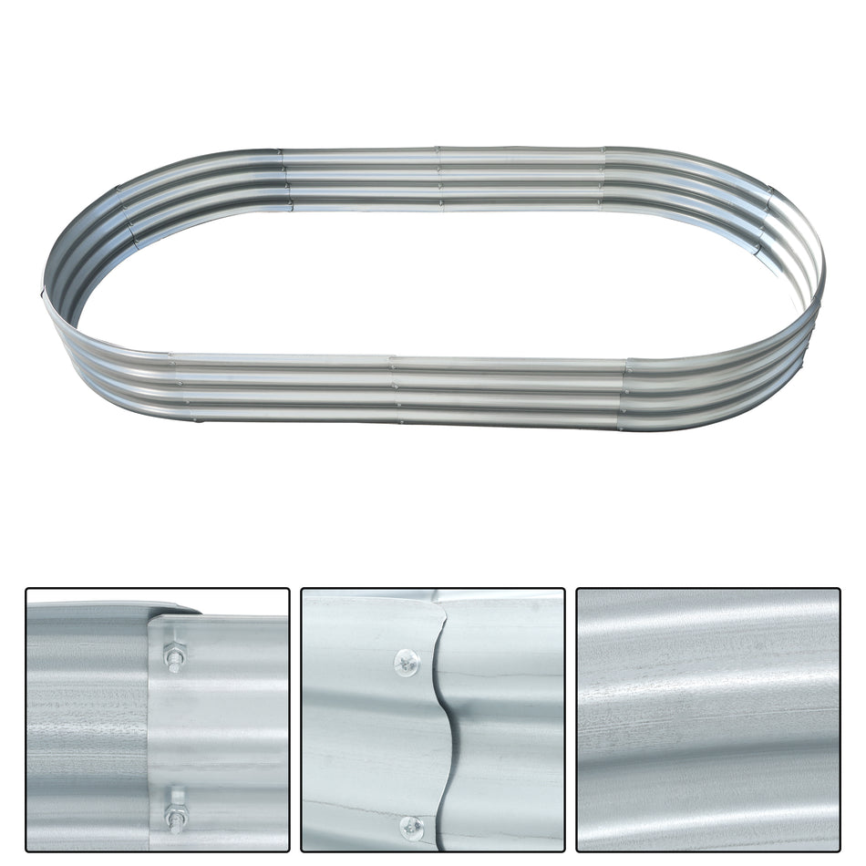 Raised Garden Bed 8x4x1 FT Galvanized Planter Boxes Outdoor For Vegetable Flower