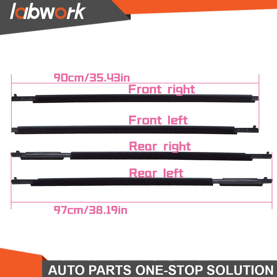 Labwork Door Window Trim Moulding Belts Weatherstrip For Toyota RAV4 2009-2012