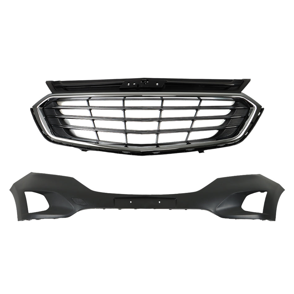 Labwork Front Bumper Cover & Bumper Upper Grille For Chevy Equinox 2018-2020