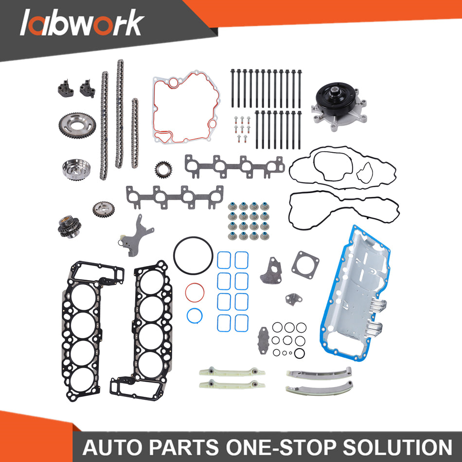 Labwork Head Gasket Bolts Set Water Pump Timing Chain Kit For Dodge Ram 04-07