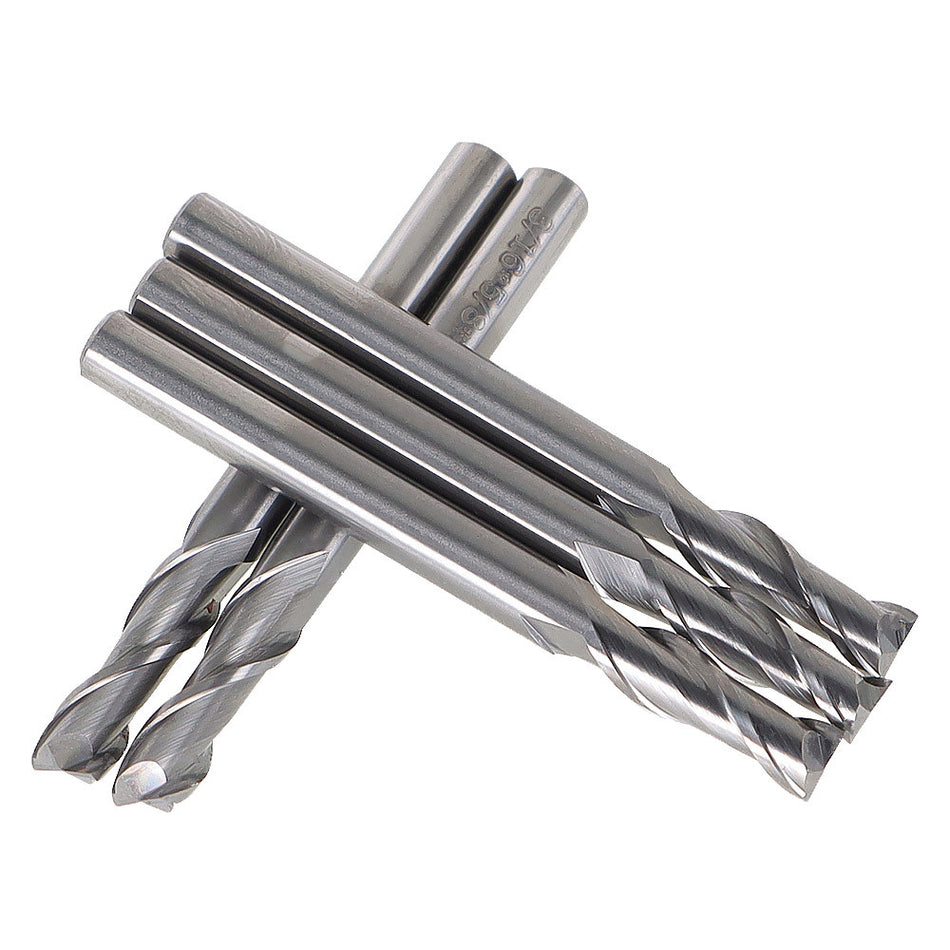 5 Pcs 3/16" 2 Flute Carbide End Mill 5/8" Length Of Cut 2" Overall Length