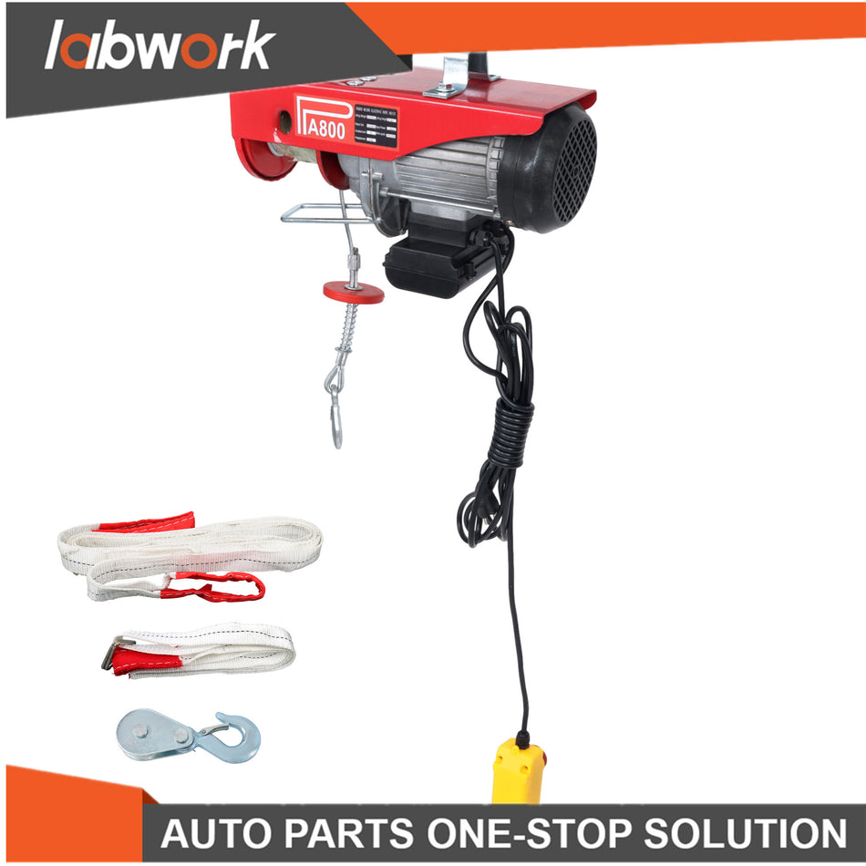 Labwork 1760lbs Wired Remote Control Winch Overhead Crane Electric Wire Hoist