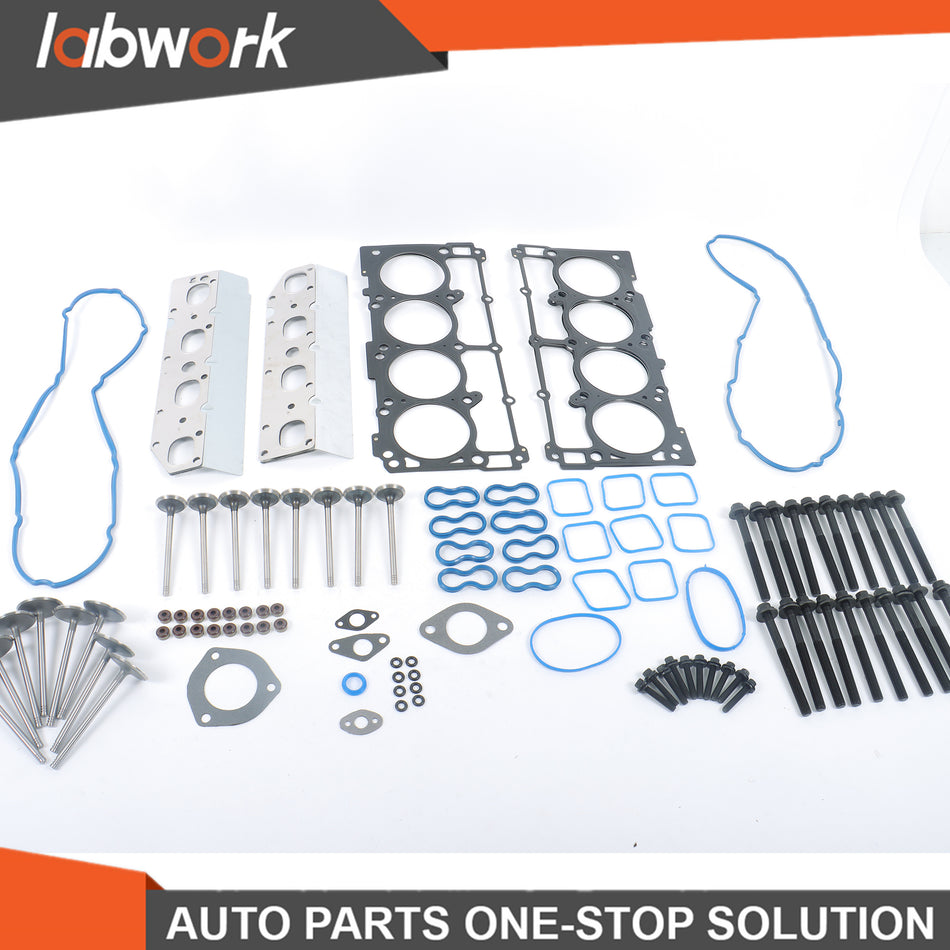 Labwork Head Gasket Set Intake Exhaust Valves Bolts For Chrysler 5.7L 2009-2015