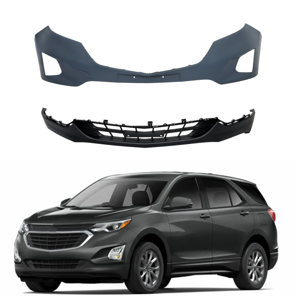 labwork Front Upper and Lower Bumper Covers Replacement for Chevrolet Equinox 2018-2019