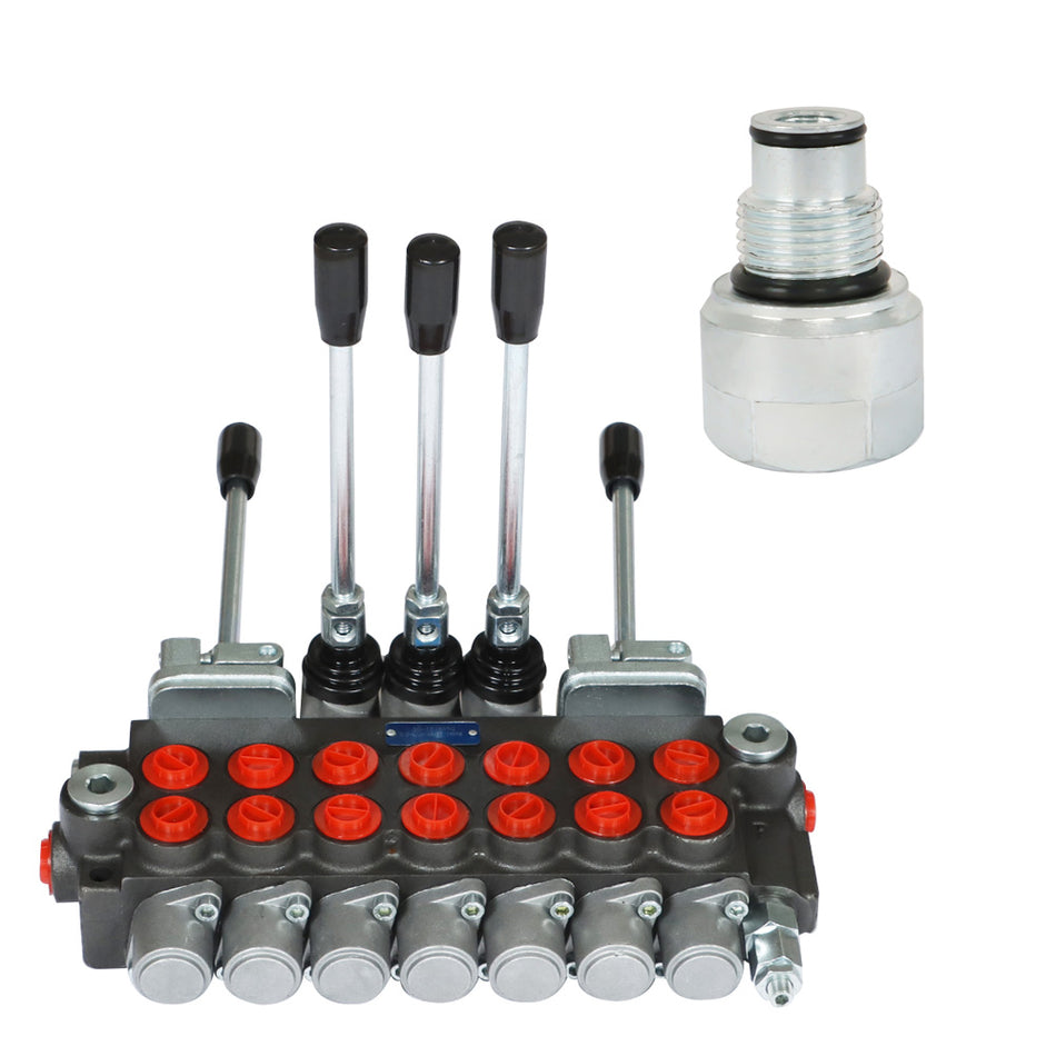Hydraulic Controller 7 Spool 11GPM 40L BSPP Interface+Conversion Plug