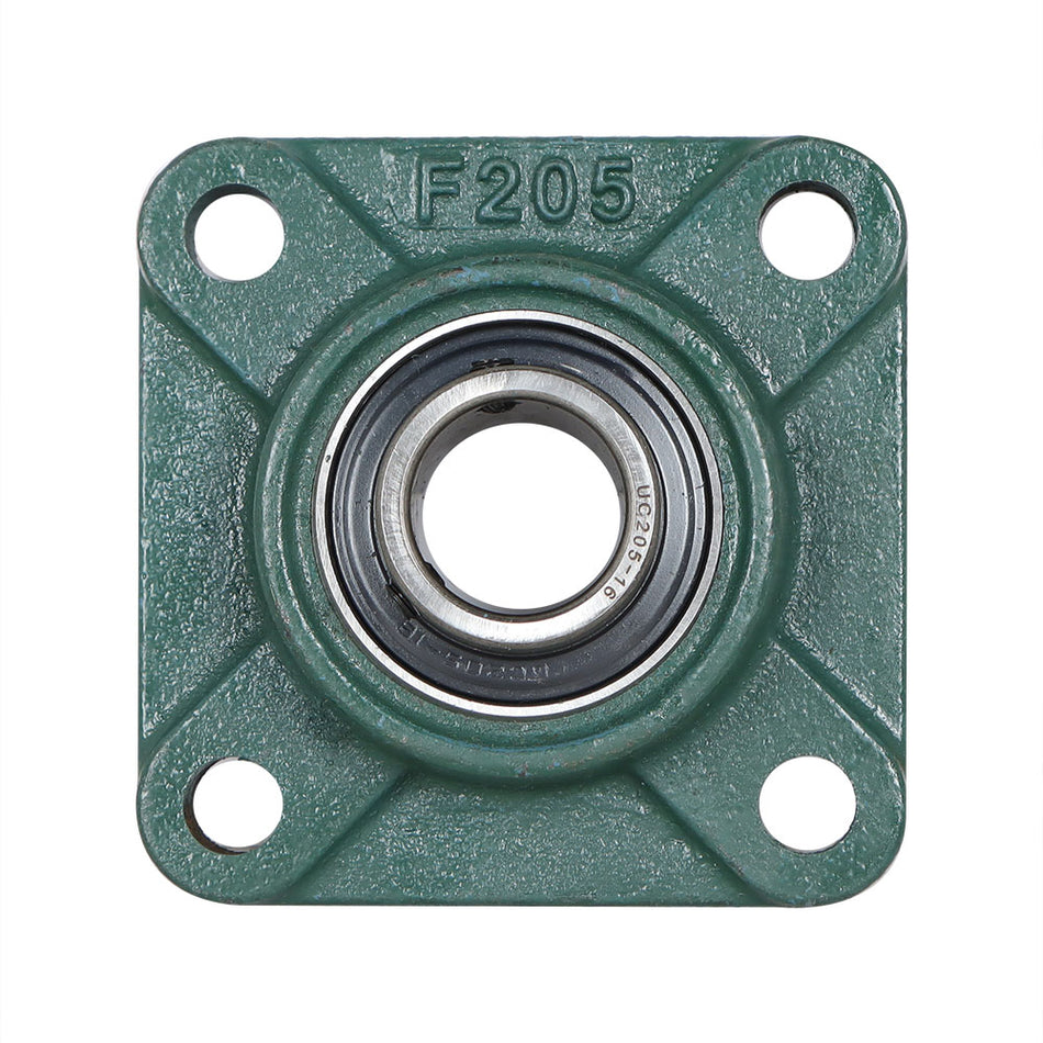 2 PCS UCF205-16 Solid Base Pillow Block Flange Mounted Bearing 1" Bore 4 Bolt