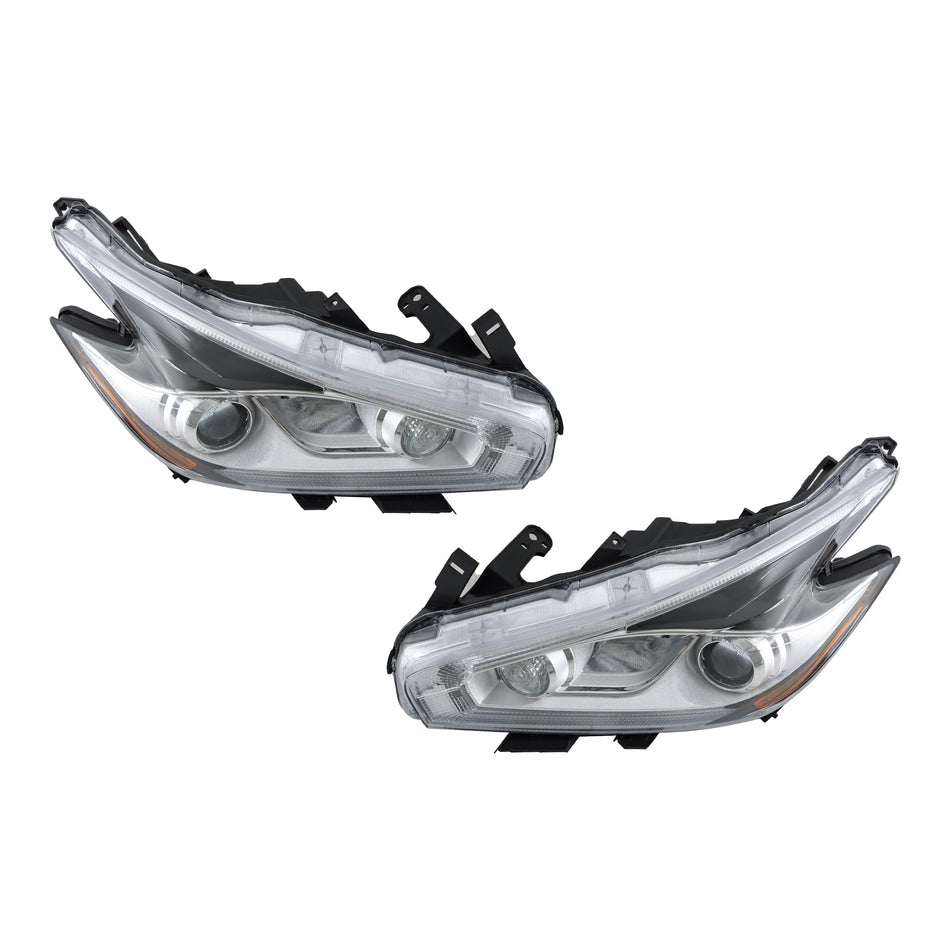 Driver and Passenger Side Headlight Headlamp Assembly Halogen W/DRL Left LH Right RH Replacement for Murano 2015 2016 2017 2018 Replacement for NI2502232 NI2503232