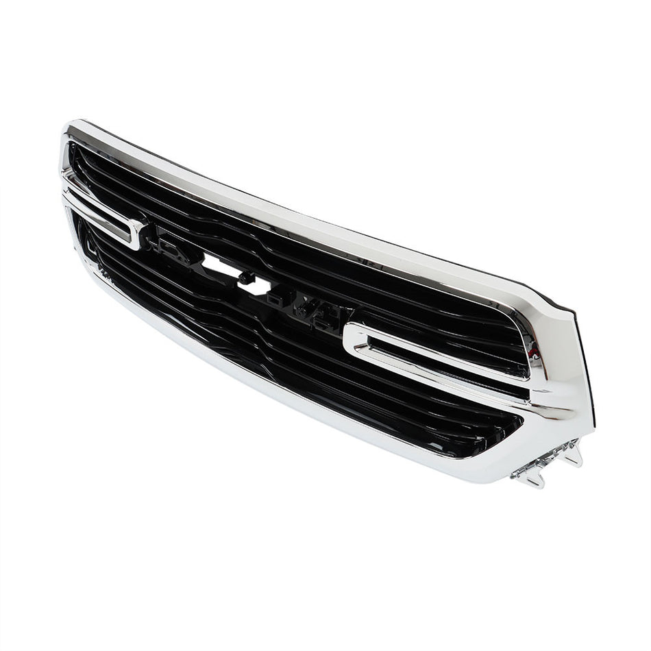 Labwork Front Chrome Grille Grill Assembly Black Trim For 19-22 Dodge Ram 1500