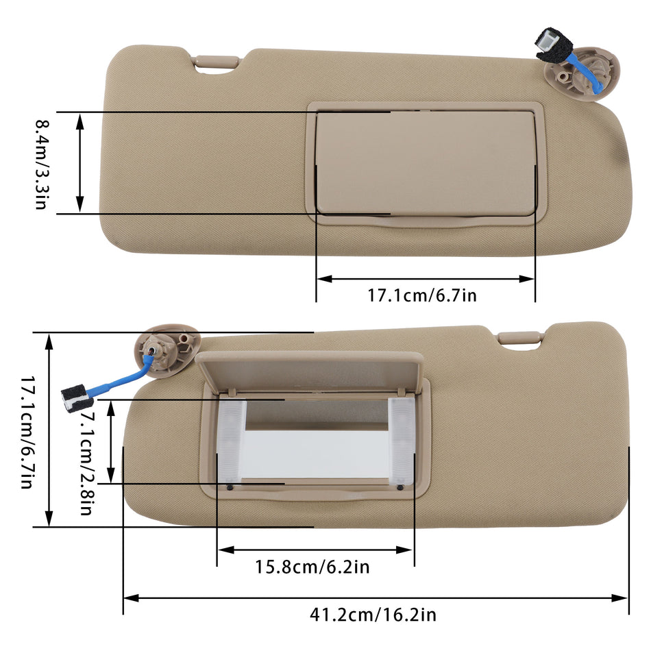Labwork Driver & Passenger Sun Visor W/Light Mirror For 2017-2022 Honda CR-V CRV