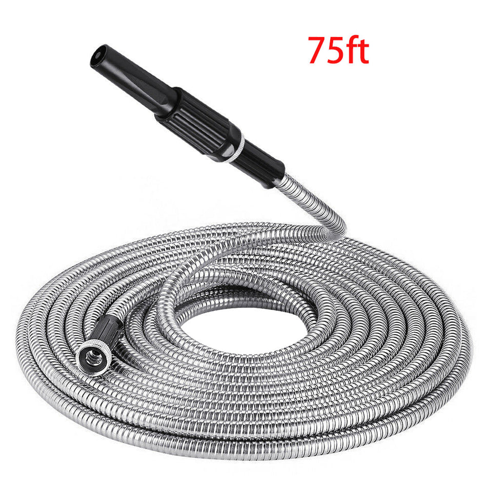 304 Stainless Steel Hose Water Pipe 75 FT For Watering Garden Hose Water Pipe