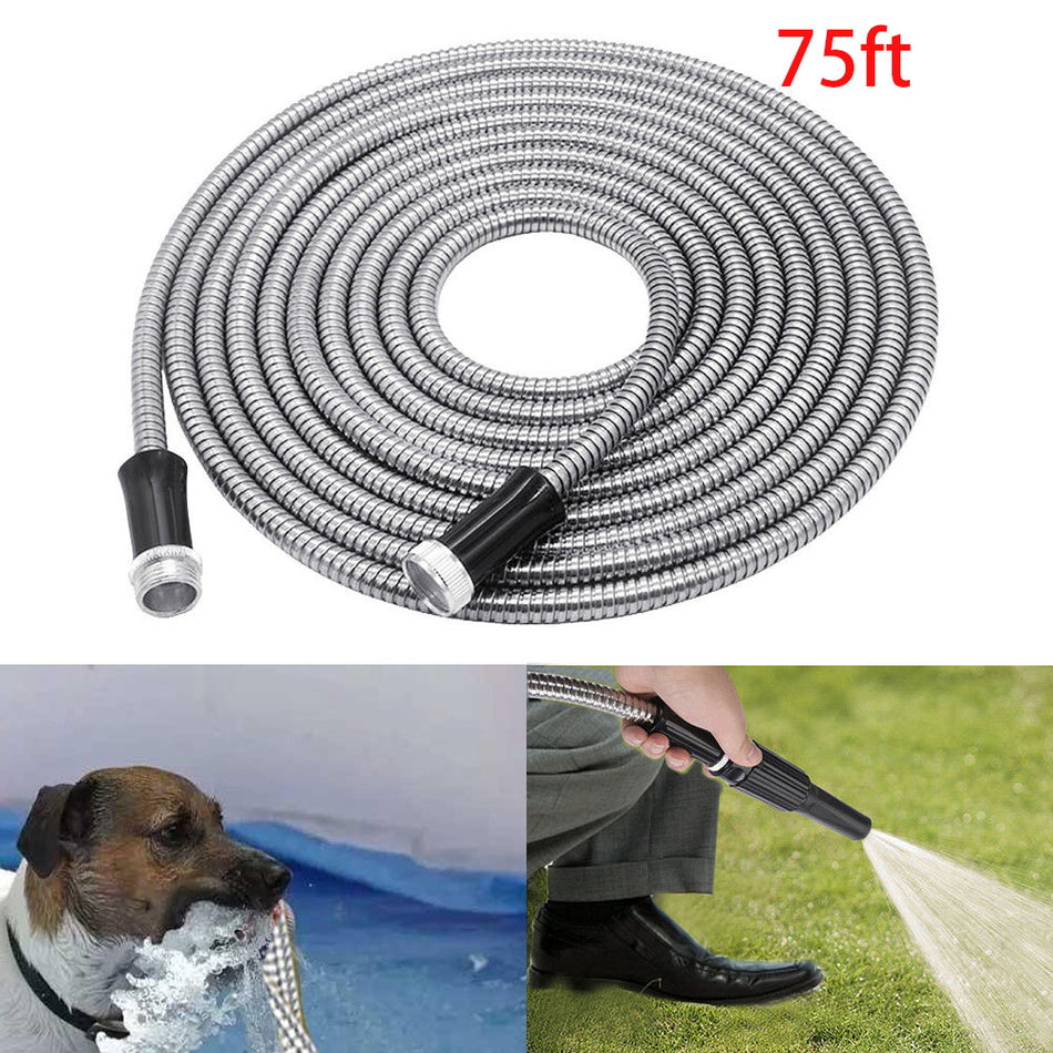 304 Stainless Steel Hose Water Pipe 75 FT For Watering Garden Hose Water Pipe