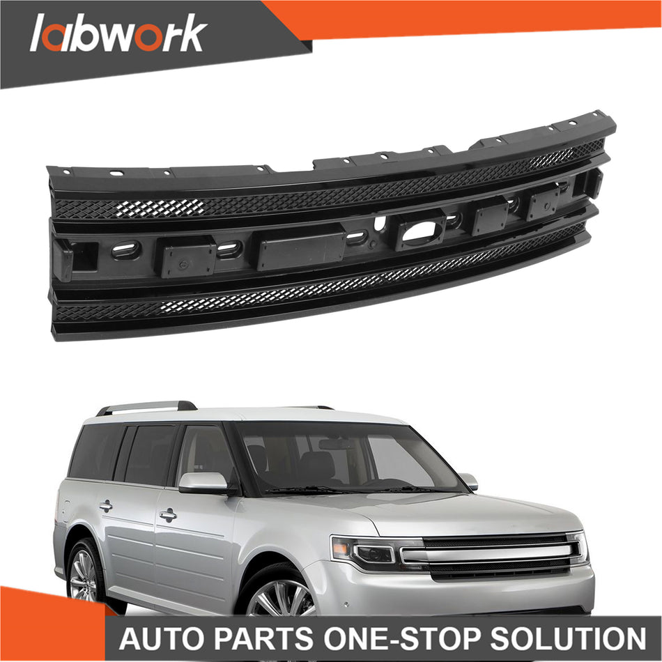 Labwork Front Upper Grille Grill Assembly Gloss Black For Ford Flex 2013-2019