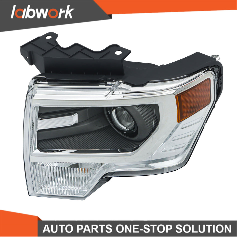 Labwork Headlight For Ford F150 2013-2014 HID Projector Left Side Electroplated