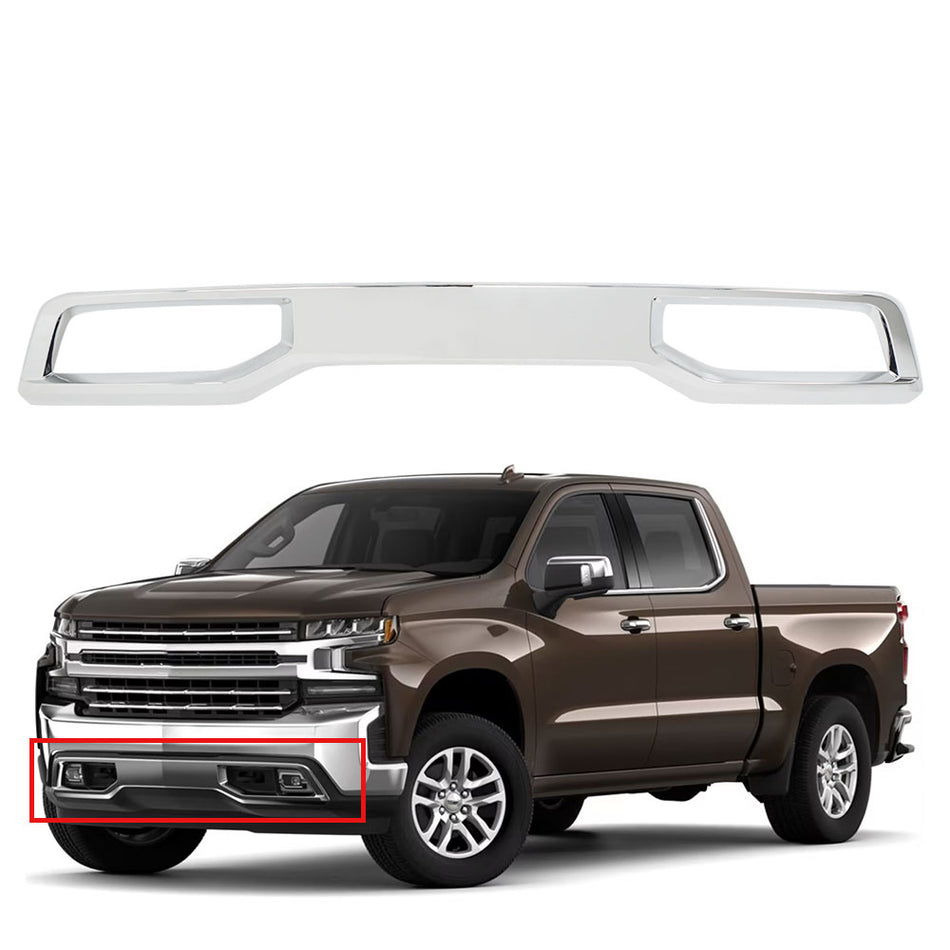 Labwork Front Bumper Fascia Skid Plate Chrome For 2019-2021 Chevrolet Silverado