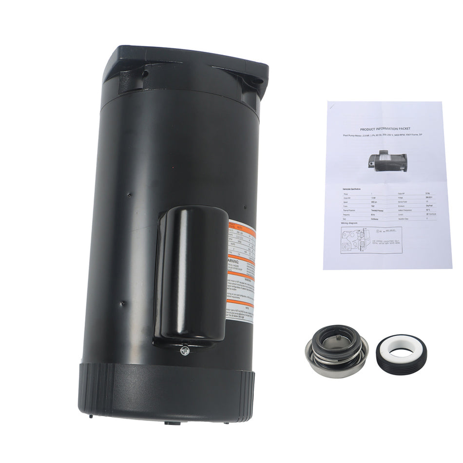 2HP Square Flange Pool Pump Motor w/ PS-1000 Seal Kit - Y56Y Frame 3450 RPM