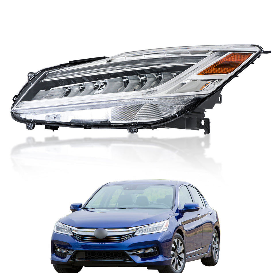 Labwork Left Side LED Headlight Chrome Headlamp For 2016-2017 Honda Accord Sedan