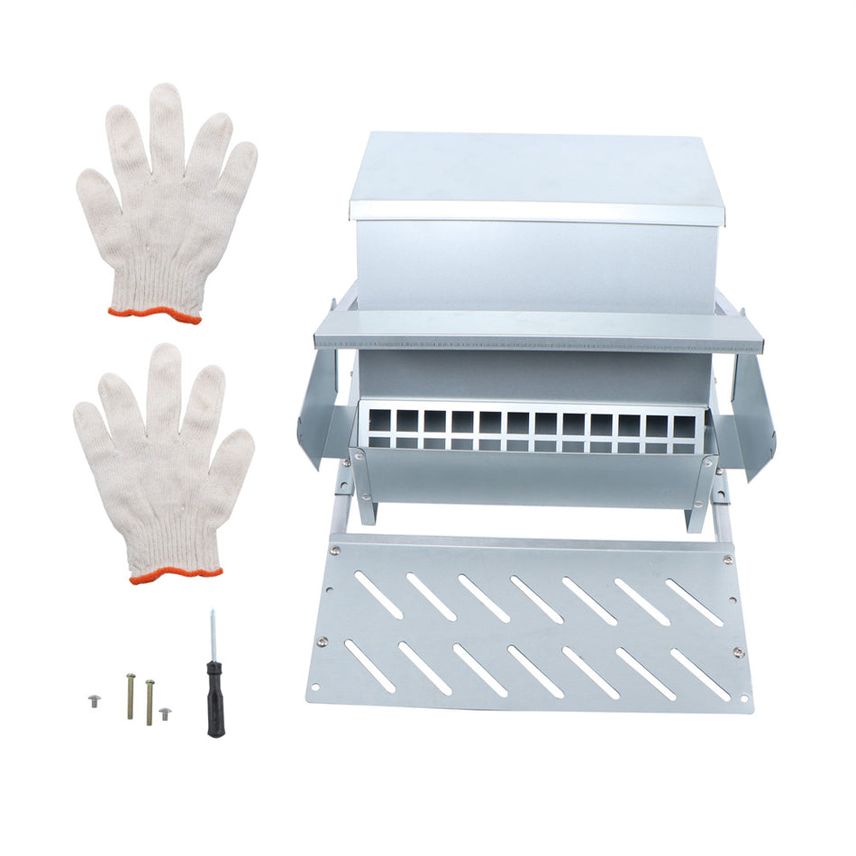 Automatic Chicken Feeder Galvanized Steel Poultry Feeders 20lb For 6-12 Chickens