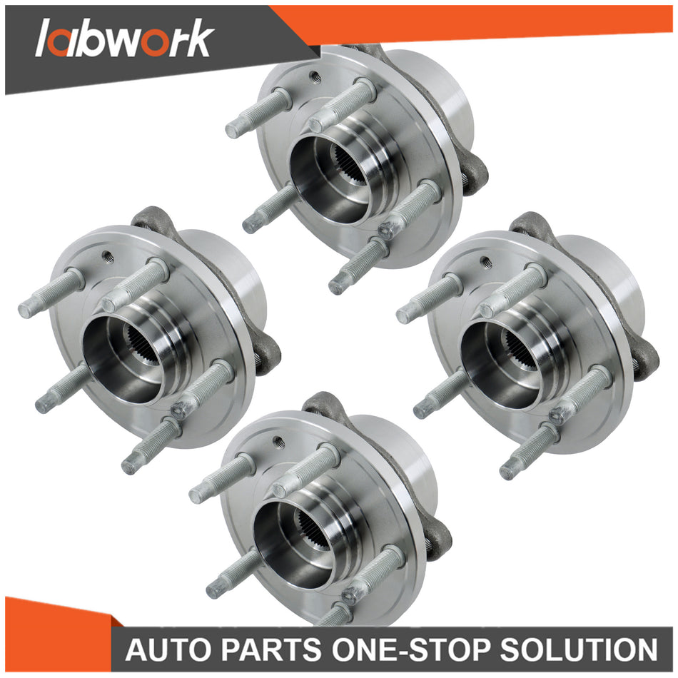 Labwork 4Pcs Front & Rear Wheel Hub Bearing Assembly 2011-2019 For Ford Explorer