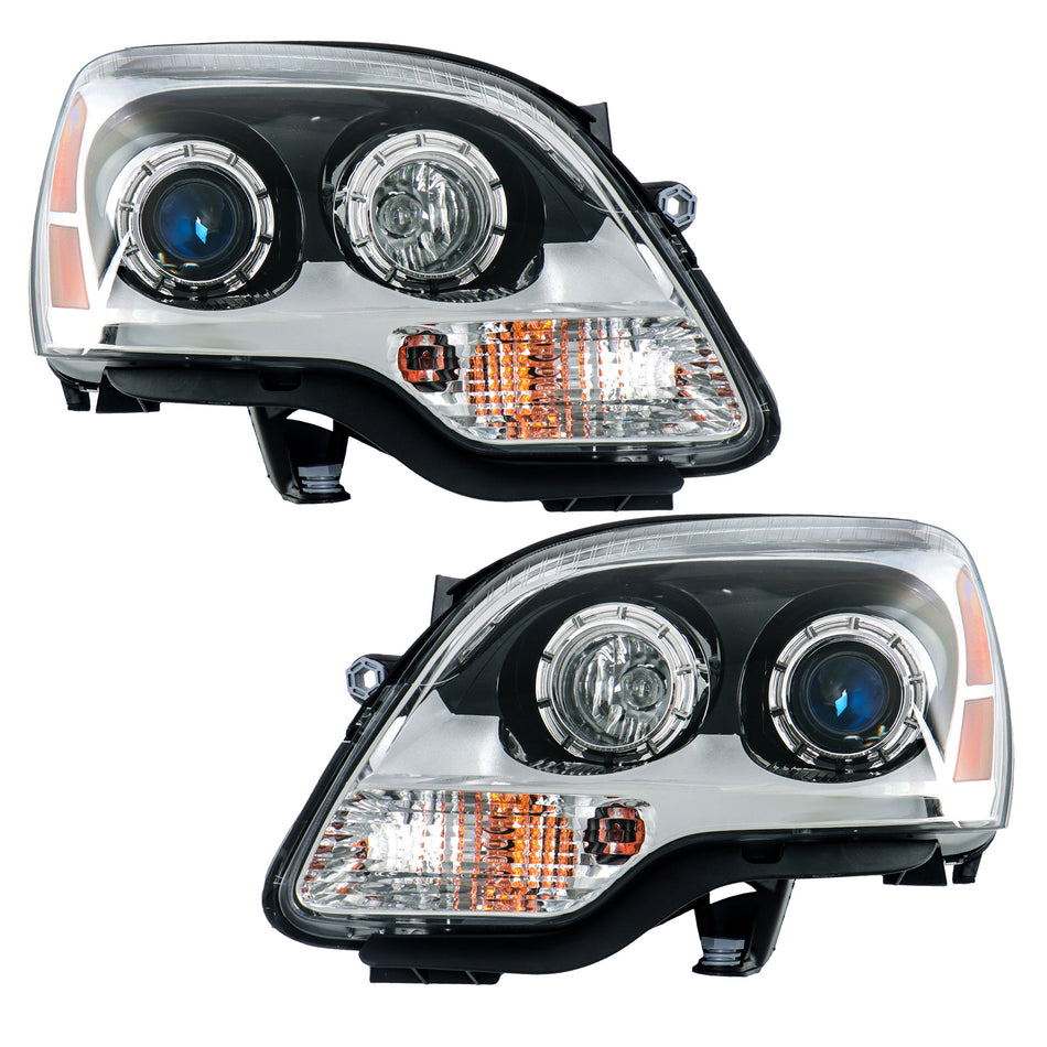 Labwork Left+Right Headlight For GMC Acadia 2007-2012 HID Type Projector Chrome