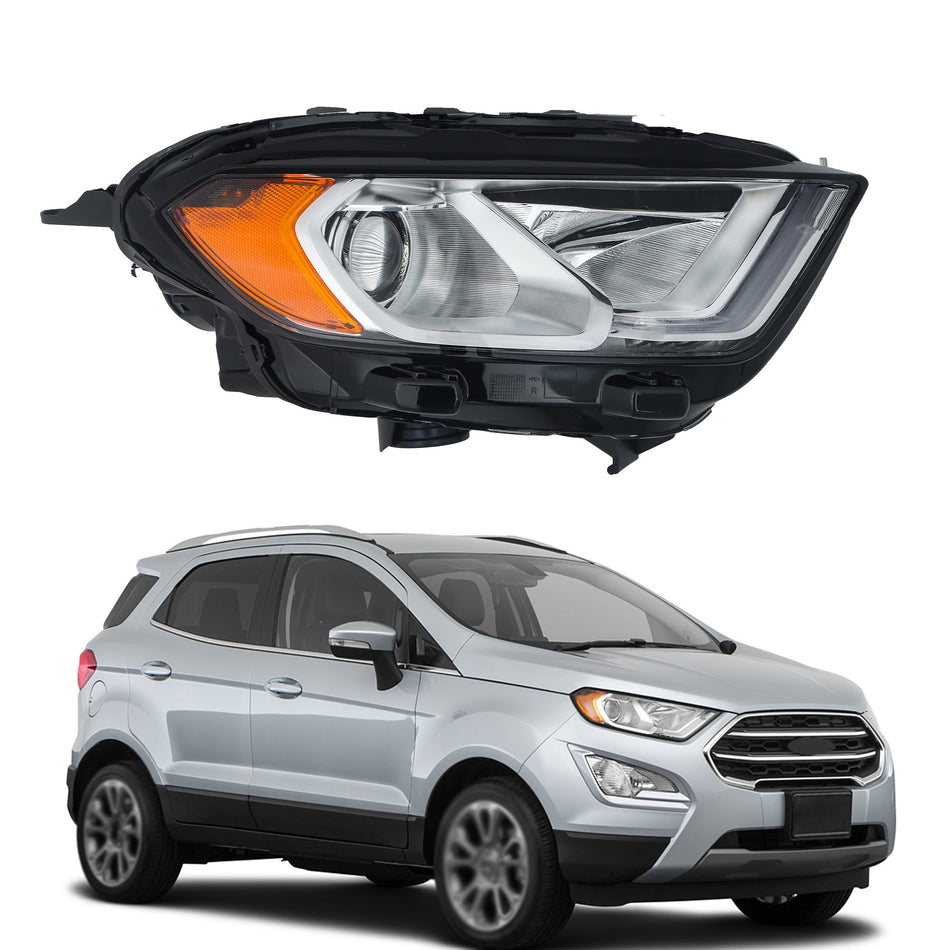 Labwork Left/LH Headlight Assy For Ford EcoSport 2018-2023 Chrome Halogen W/DRL