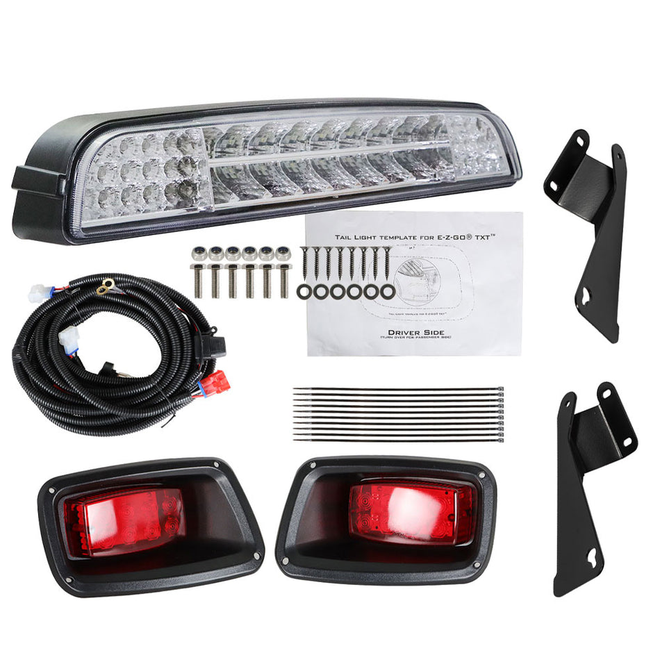 LED Light Bar Kit + LED Taillights For EZGO TXT 1996-2013 Golf Cart