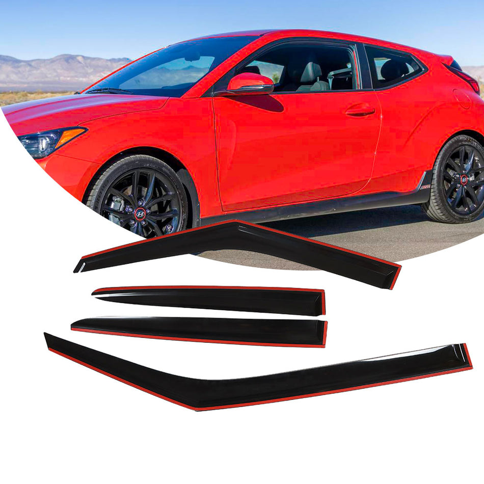 Labwork Window Visors Window Rain Deflector For 2011 2012-2017 Hyundai Veloster