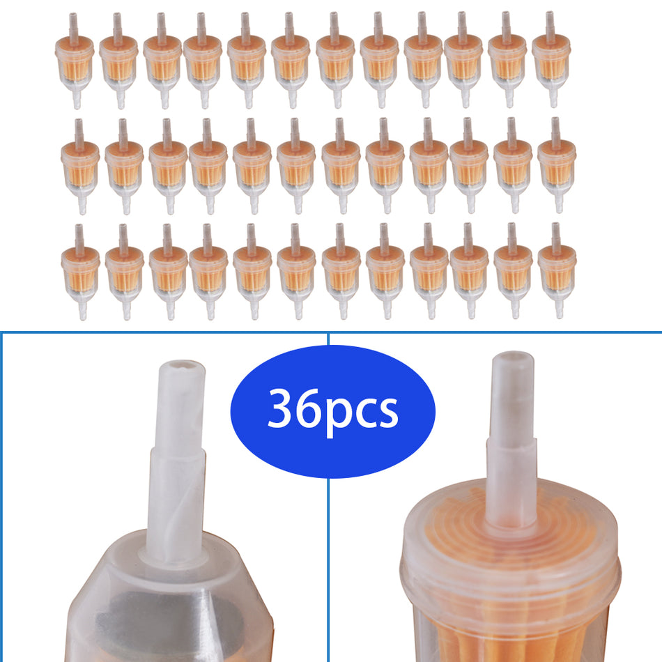 Universal Fuel Filter 36 Pack 1/4" x 5/16" Gas Inline For Kawasaki Kohler Briggs