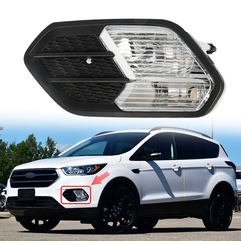 Labwork Left Side Bumper Fog Lights For 2017 2018 2019 Ford Escape Lamps+Cover