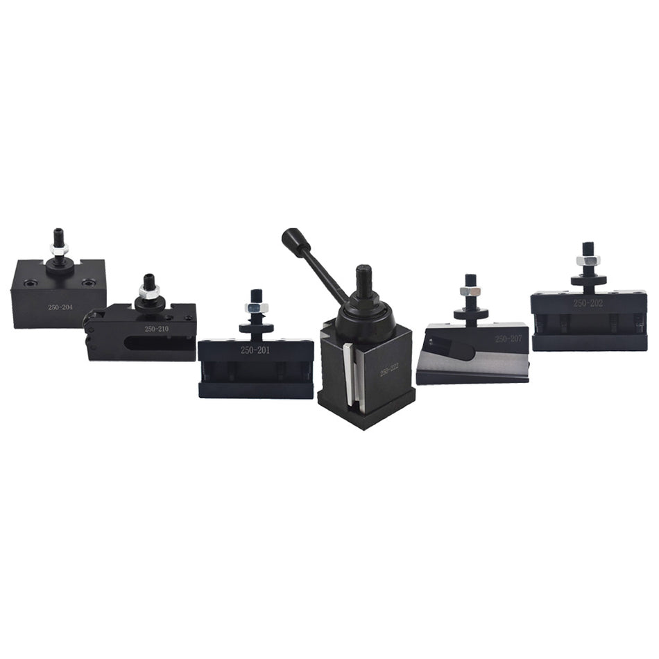 BXA 250-222 Wedge Type Quick Change Tool Post Holder 6Pcs For Swing Dia 10-15"