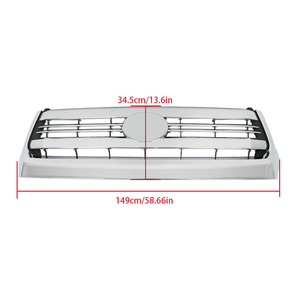 Labwork Front Bumper Grille Assembly For Toyota Tundra 2014-2021 Plastic Chrome