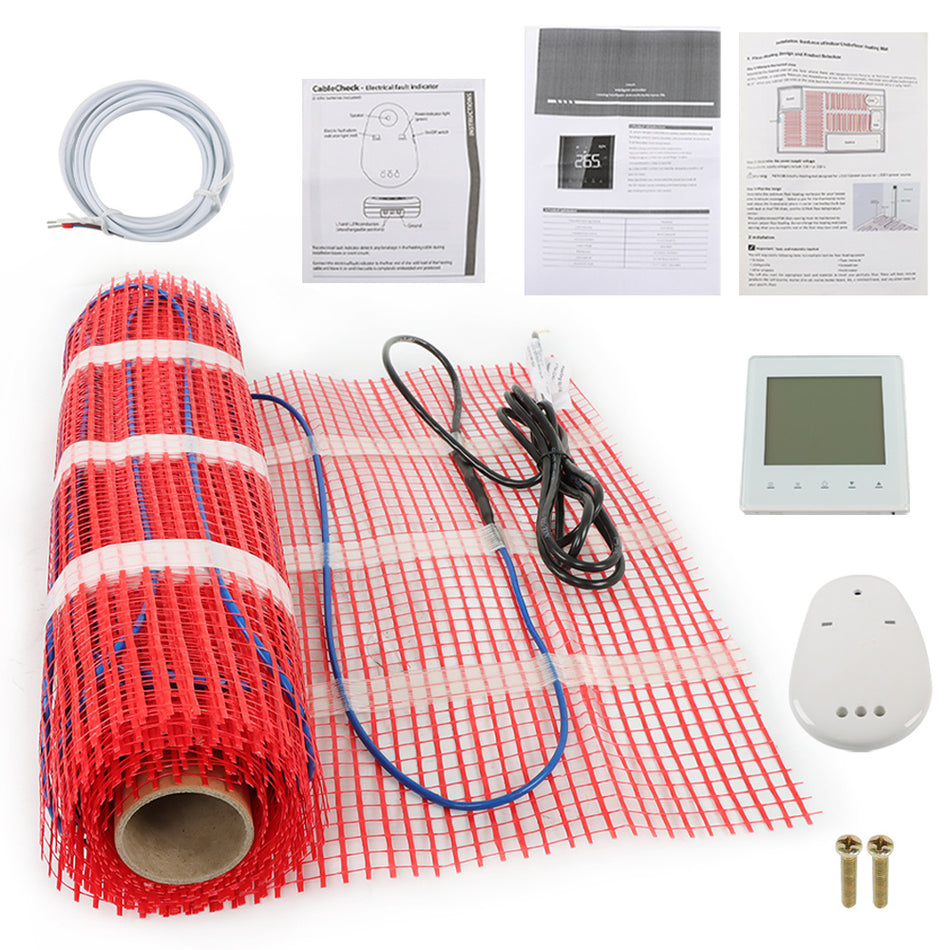Floor Heating Mat 120v 20 Sqft Electric Radiant Floor Heating System Tile Red