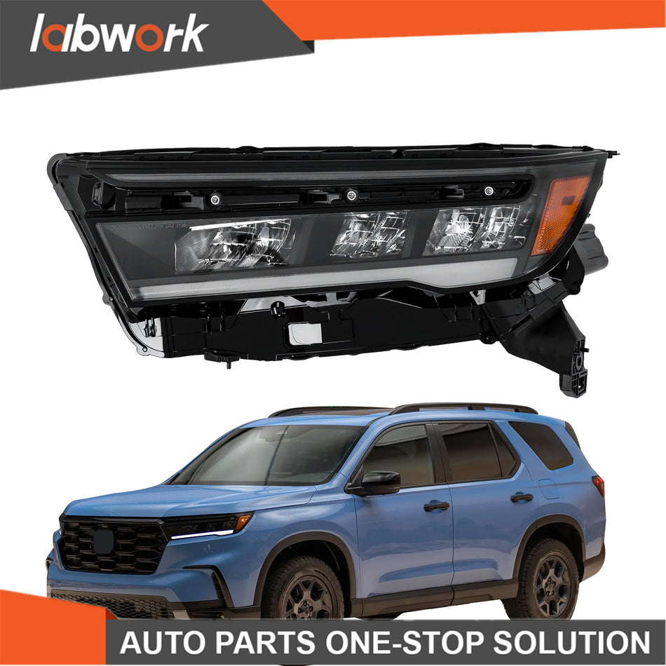 Labwork Full LED Headlight Assembly For 2023-2025 Honda Pilot Black Trim Driver