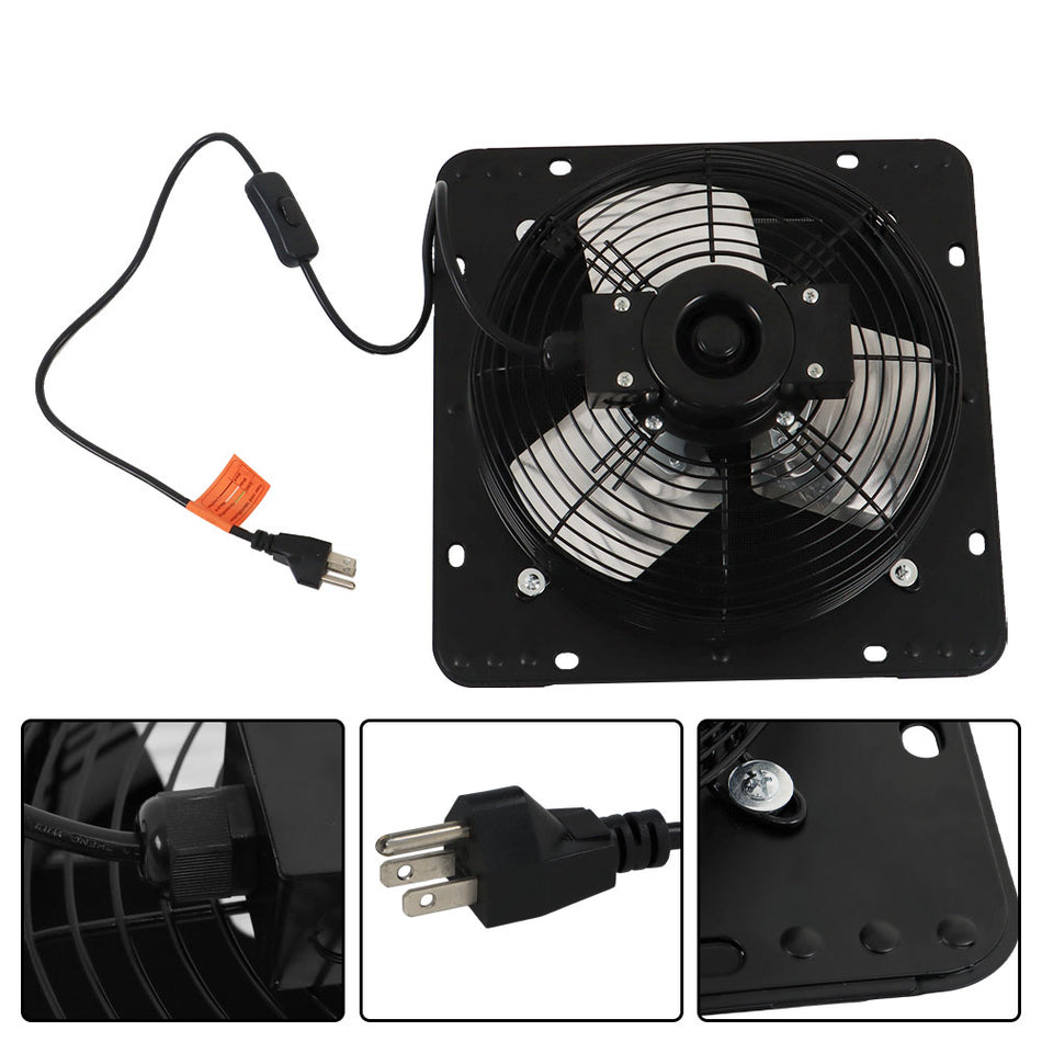 New 10" Exhaust Fan With Louvers Perfect For Attics Or Sheds Blower Wall Mount