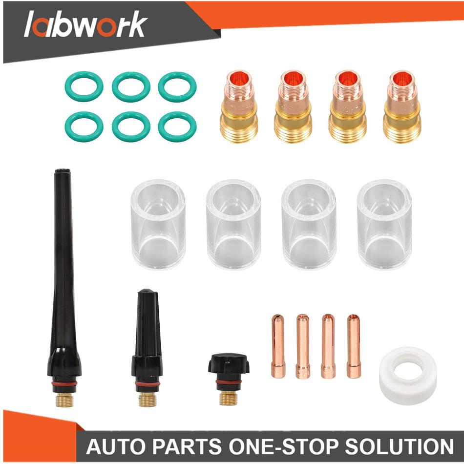 Labwork 22 Pcs TIG Welding Torch Stubby Gas Lens #10 Glass Cup for WP-17/18/26